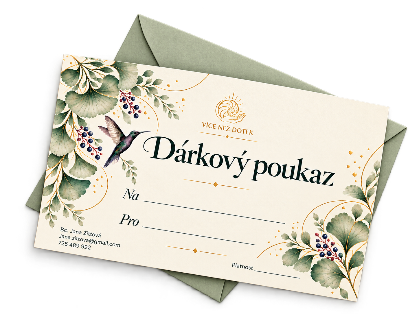 Dárkový poukaz Jana Zittová – Víc než dotek